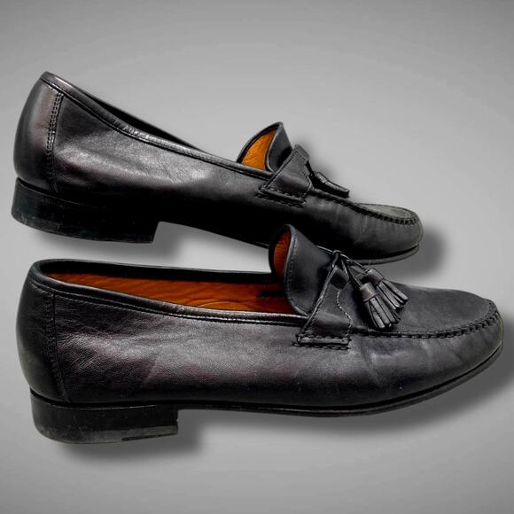Men\'s 10.5 ALLEN EDMONDS Urbino Tassel Black Calfskin Leather Loafers main image 5